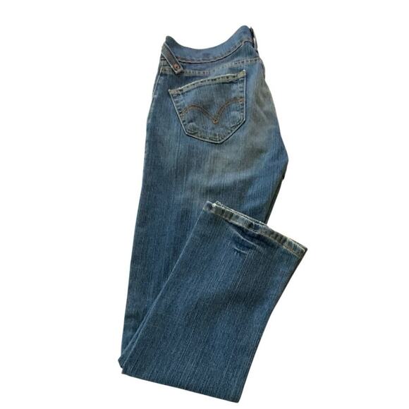 Levis 504 Red Tab Jeans Womens 14 Slouch Straight Leg Mid Wash Streetwear Denim - Picture 7 of 9